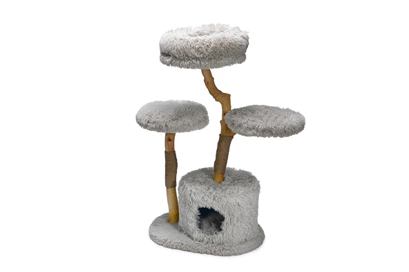 Beeztees DBL Kedi Tırmalama ve Oyun Evi, Doğal, 60x45x100cm - Resim 9