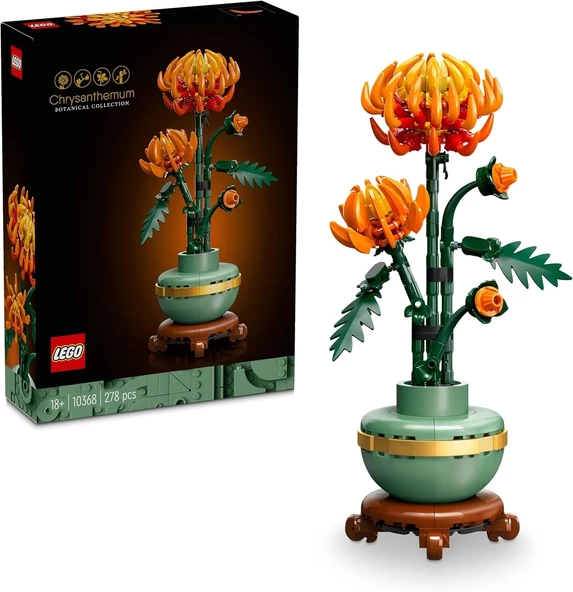 LEGO Icons Krizantem 10368 - Yetişkinler için Dekoratif Kasımpatı Çiçeği Yapım Seti, Anneler Günü Hediyesi (278 Parça)