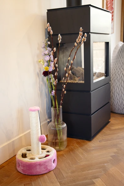 Beeztees Kedi Tırmalama ve Oyuncağı, Pembe, 27x27x40cm - Resim 2