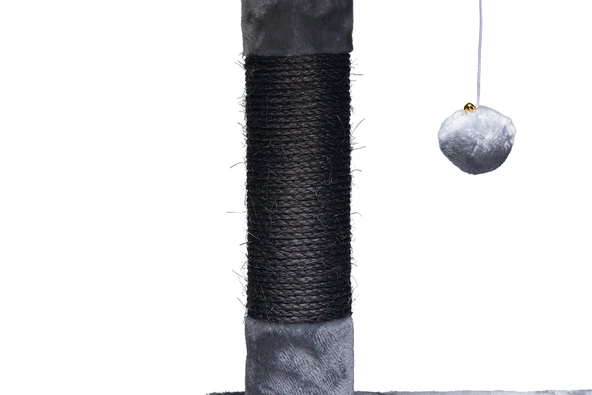 Beeztees Kedi Köşe Tırmalama ve Oyun Evi, Gri, 40x40x135cm - 12