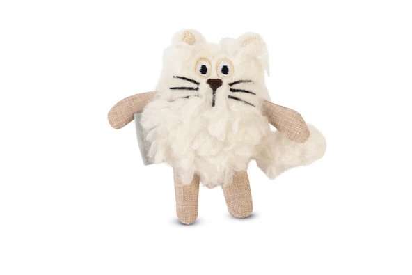 Beeztees Kedi Oyuncağı, Kedi, Peluş, Beyaz, 15x10x3cm ürün görseli