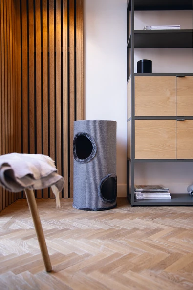 Beeztees Kedi Tırmalama ve Oyun Evi, Gri, 37x70cm - Resim 2