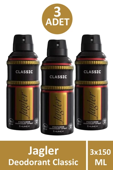 Jagler Deodorant Classic 150 ml 3 Adet