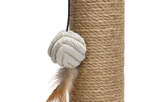 Beeztees DBL Kedi Tırmalama ve Oyuncağı, Açık Gri, 35x35x50cm - Resim 9