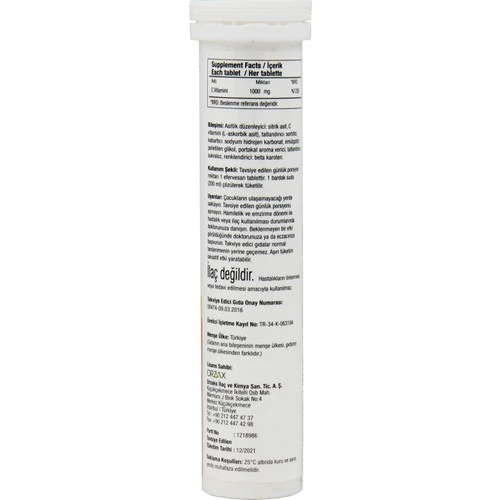 Efervıt Vıtamın C 1000 Mg 20 Eff Tablet