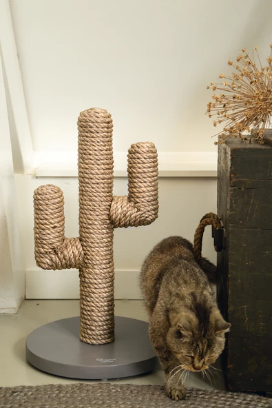 Beeztees DBL Kedi Tırmalama, Boz Kahverengi, 35x35x60cm - Resim 3