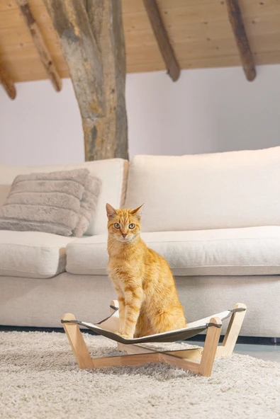 Beeztees DBL Kedi Hamağı, Gri, 51x51x18,5cm - Resim 5