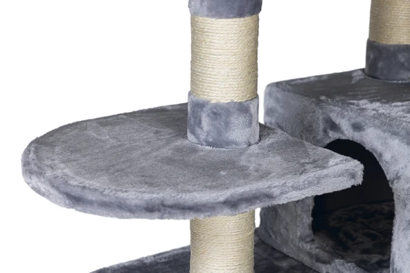 Beeztees Kedi Büyük Tırmalama ve Oyun Evi, 70x50x220-260cm - Resim 4