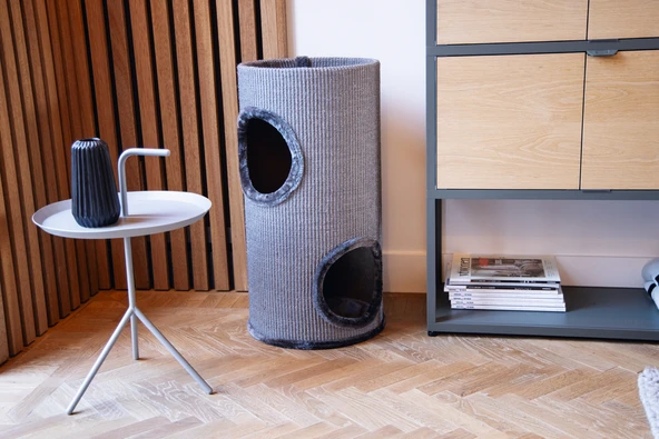 Beeztees Kedi Tırmalama ve Oyun Evi, Gri, 37x70cm - Resim 4