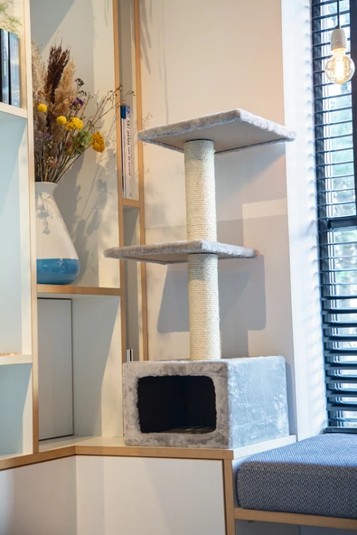 Beeztees Kedi Tırmalama, Gri, 38x38x91cm - Resim 8