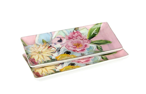 Lucky Art Peony Bone 2li Servis Tabağı 27CM LYBA 041 ürün görseli 1