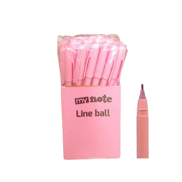 Mynote Line Ball 50'li PP Kutu Pastel Pembe