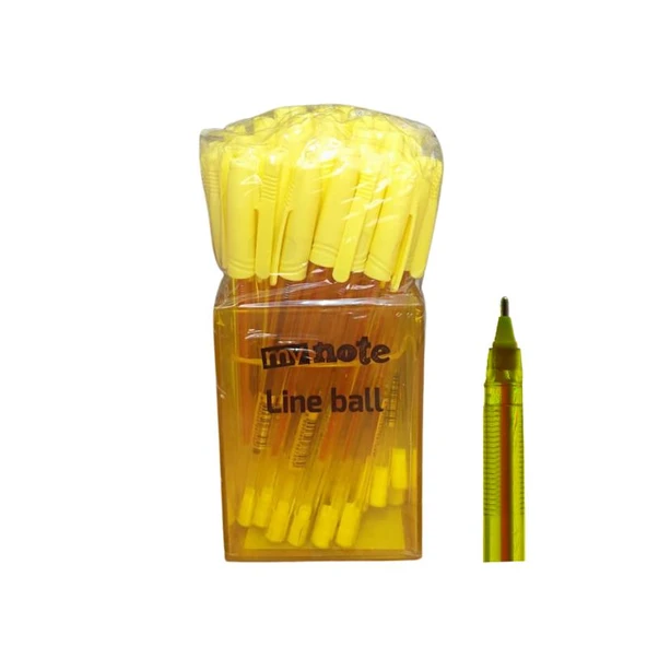 Mynote Line Ball 50'li PP Kutu Neon Sarı