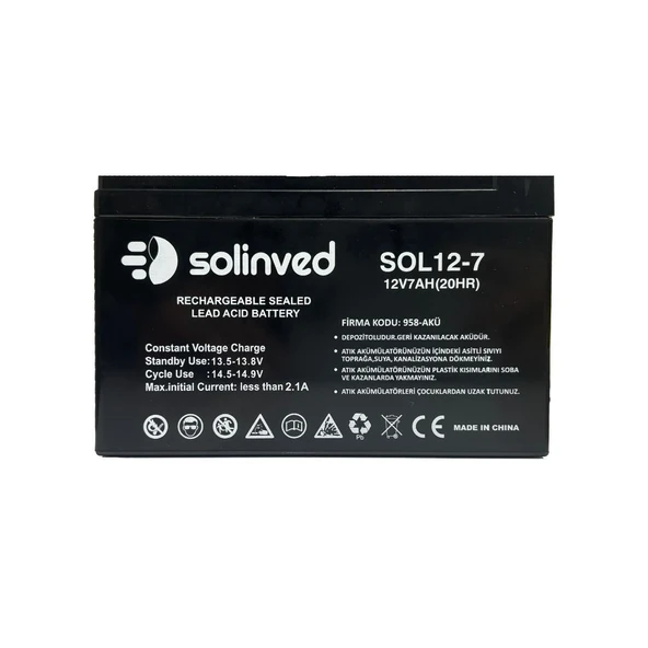 12V 7AH Ups Ve Alarm Aküsü 2 Yıl Garantili