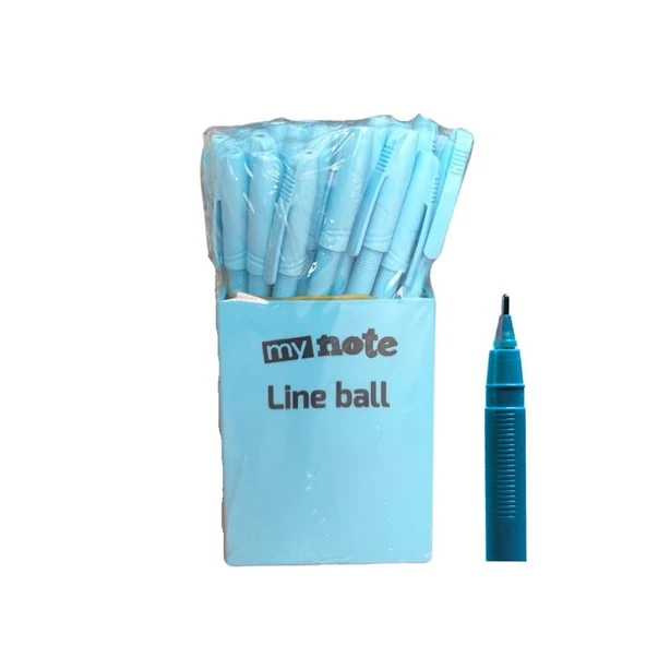 Mynote Line Ball 50'li PP Kutu Pastel Mavi