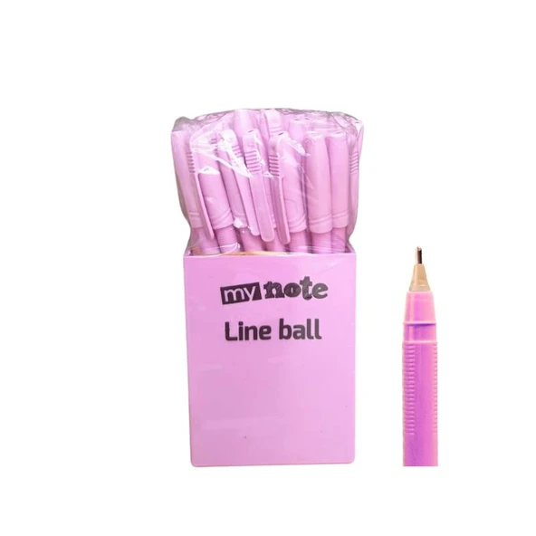 Mynote Line Ball 50'li PP Kutu Pastel Mor