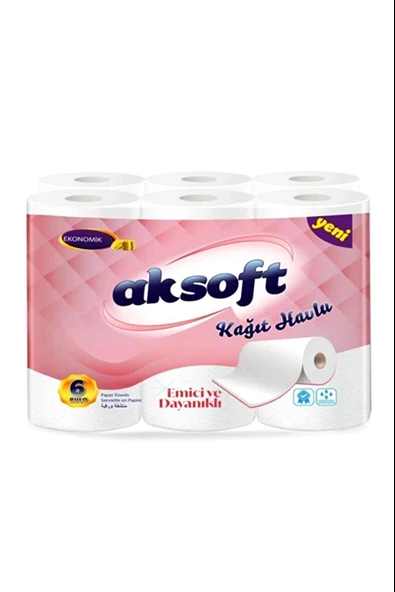 Aksoft Super Beyaz Havlu 6 Lı