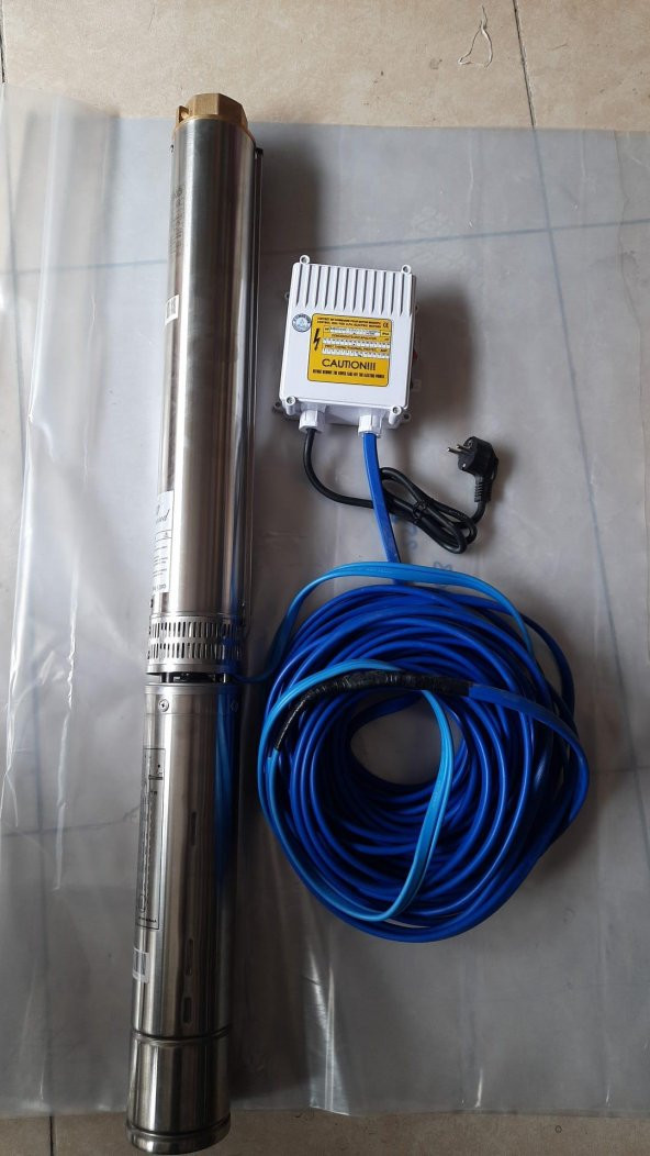 ALARKO 4sdm4/14 1,5HP - 25Mt Kablolu Ve Panolu Monofaze Dalgıç Pompa takımı - Resim 2