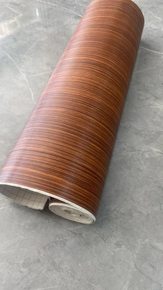 Renkli Duvarlar 45cm x 10 Metre 1 Rulo Folyo Yapışkanlı Kestane Ahşap Görünümlü Mutfak Duvar Kaplama Folyosu Kağıdı - Resim 5