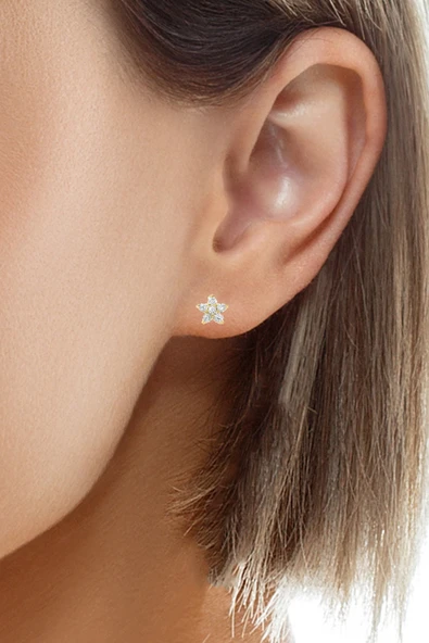 Cigold Taşlı Çocuk Küpesi 14 Ayar Altın 0.88 Gr OA-C1TB03029275 - 2