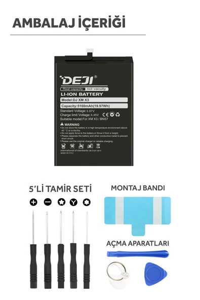Deji Xiaomi Poco X3 / Poco X3 Pro Batarya Mucize Batarya Deji BN57 - 4