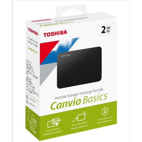 Toshiba Harici Canvio 2TB 2.5 USB 3.2 HDTB320EK3AA - 2