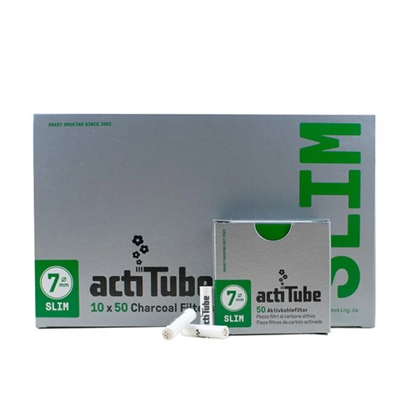 Actitube Karbonlu Pipo Filtresi 7 mm 50 x 10'lu paket