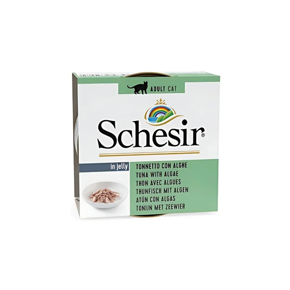 Schesir Jöleli Ton Balıklı ve Deniz Bitkili Yetişkin Kedi Konservesi 85 Gr (6 Adet) - 2