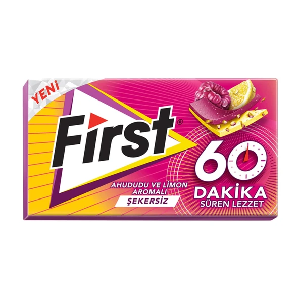 First 60 Dakika Ahududu Ve Limon Aromalı Sakız 27gr