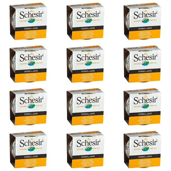 Schesir Jöleli Ton Balıklı ve Aloeveralı Kedi Yetişkin Konservesi 85 Gr (12 Adet)