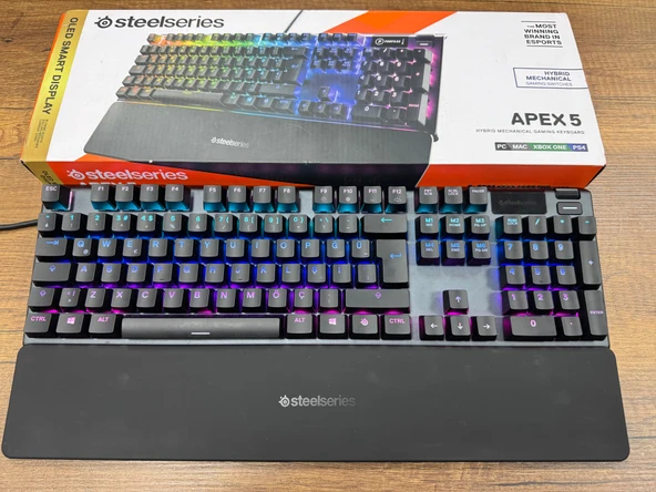 SteelSeries Apex 5 Hibrit RGB Blue Switch Kablolu Mekanik Oyuncu Klavyesi SSK64538 (İKİNCİ EL) - 2