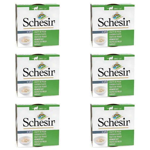 Schesir Jöleli Tavuk Fileto Yetişkin Kedi Konservesi 85 Gr (6 Adet)