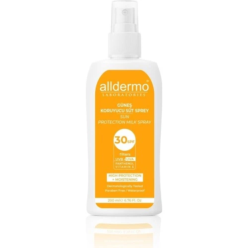 Alldermo Güneş Koruyucu Milk Sprey Spf30+ 200Ml
