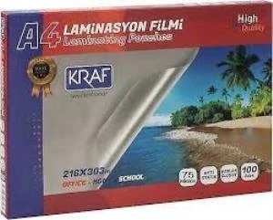 KRAF LAMINASYON FILMI PARLAK A4 75MIC 100 LU 2121 ürün görseli
