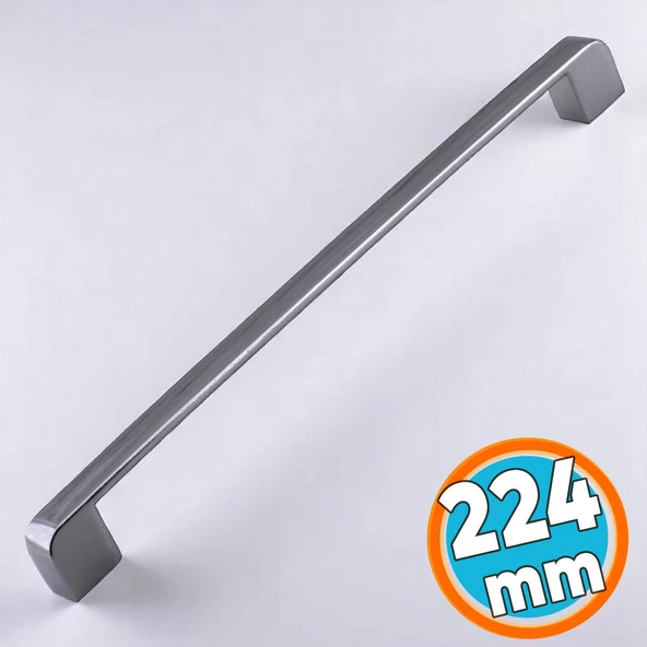 Mobilya Mutfak Dolap Çekmece Dolabı Kapak Metal Kulpu Kulbu Kulpları Gölcük 224 mm- ( 22.4 cm ) Füme ürün görseli