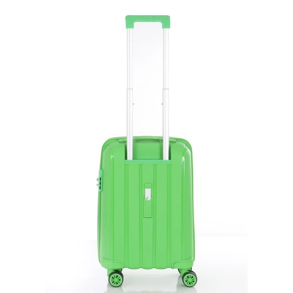 MÇS 3lü Set Kırılmaz Silikon Seyahat Valizi Bavulu V305 Fıstık Yeşil - Resim 7