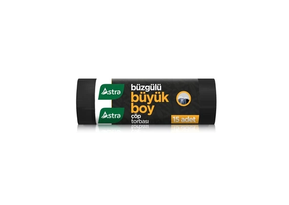 Astra Büzgülü Çöp Torbası Büyük Boy 15'li Rulo