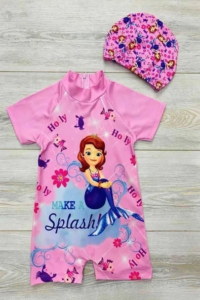 Kız Çocuk Fermuarlı Mayo Takımı 5-16 Yaş 12242 - 4