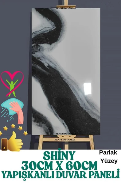 Kendinden Yapışkanlı 1 Adet 30x60cm Doğal Mermer Desenli Esnek Banyo Wc Duvar Paneli Kağıdı BS8079-A