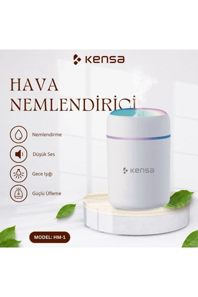 Kensa HM-1 300 ml Ulrasonik Hava Nemlendirici Buhar Makinesi Ve Aroma