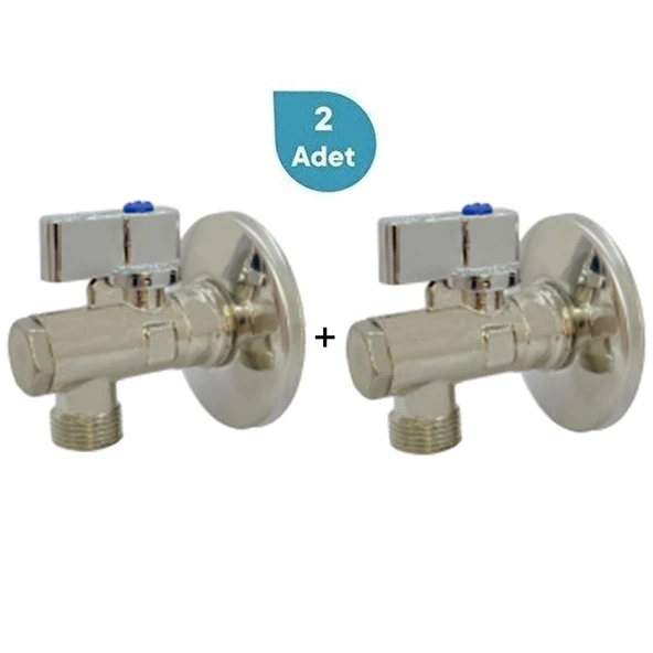 Eca 1/2" Filtreli Ara Musluk Krom Volanlı - 2 Adet (Rozet Dahil) 602111048-2