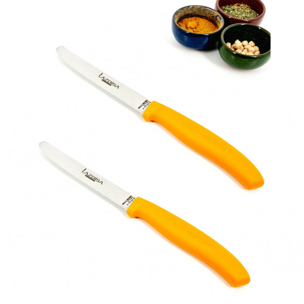 Lazbisa Mutfak Bıçak Seti Domates Sebze Soyma Bıçağı Peynir Tereyağı Bıçağı 2'li Set