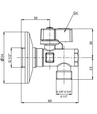 Eca 1/2" Filtreli Ara Musluk Krom Volanlı - 2 Adet (Rozet Dahil) 602111048-2 - 3