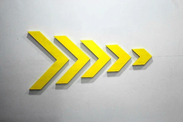 Dekoratif ahşap duvar süsü, ok, yön okları, çıkış - 4