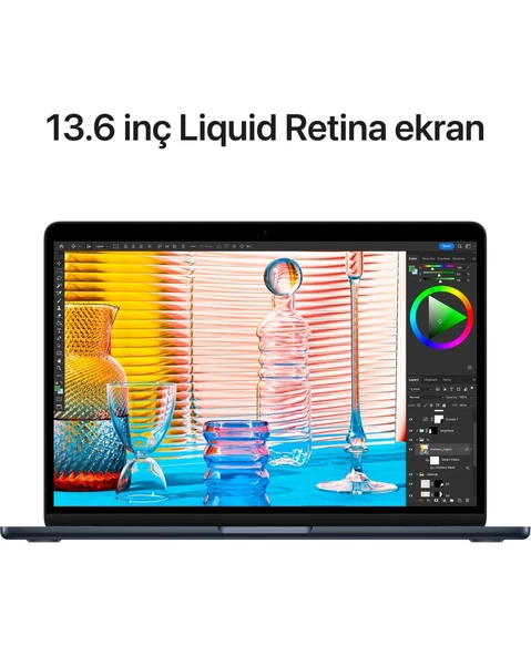 Apple MacBook Air M2 Çip 8GB 256GB SSD macOS 13" Taşınabilir Bilgisayar Gece Yarısı MLY33TU/A - 5