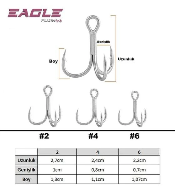 Fujin Eagle Süper Anti-Rust Üçlü Kanca - 3
