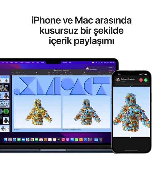 Apple MacBook Air M2 Çip 8GB 256GB SSD macOS 13" Taşınabilir Bilgisayar Gece Yarısı MLY33TU/A - 9