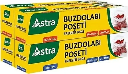 Astra Buzdolabı Poşeti 24 X 33 Cm. 100 Yp.