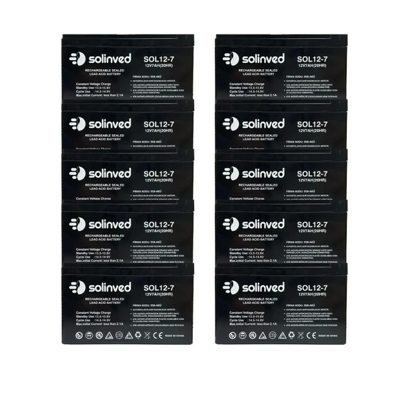 12V 7AH Ups Ve Alarm Aküsü 2 Yıl Garantili (10 ADET)
