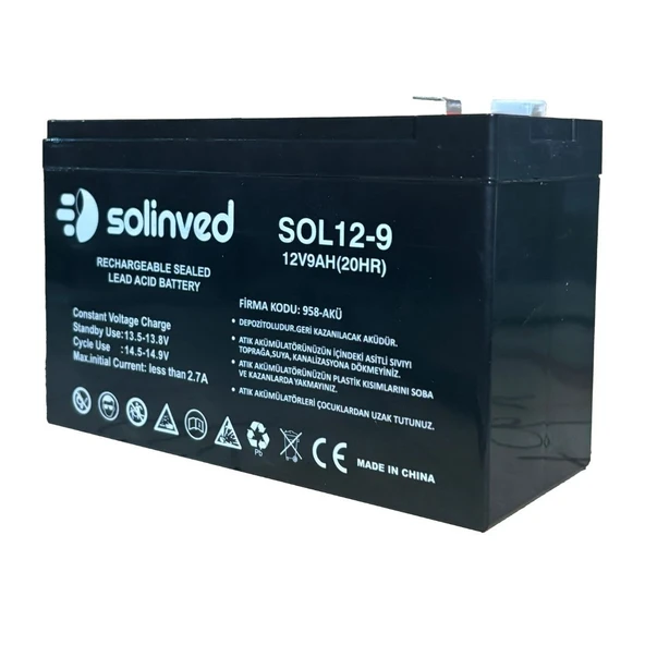 12V 9AH Ups Ve Alarm Aküsü 2 Yıl Garantili (10 ADET) - 5